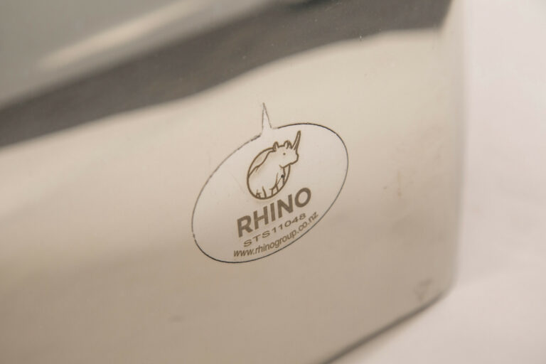 Rhino stainless smooth guard with part number laser engraved